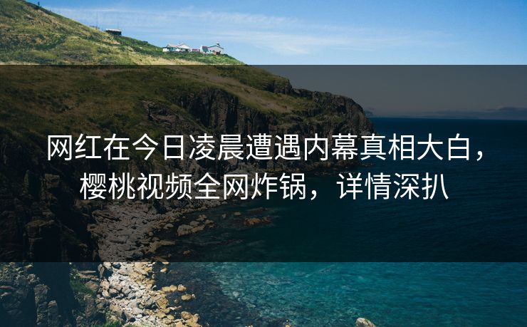网红在今日凌晨遭遇内幕真相大白，樱桃视频全网炸锅，详情深扒